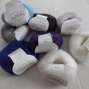 8 Skeins of Aloft Knit Picks Yarn/ 75% Mohair/ 25% Silk